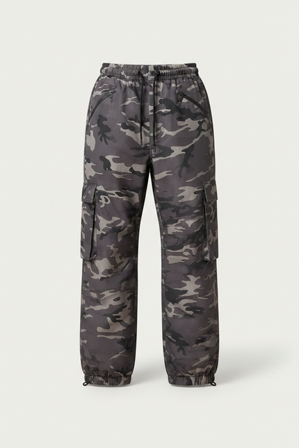 Pantalon Randonnée Camouflage Gris Ample Imperméable Hiver - Polyester - vue 3