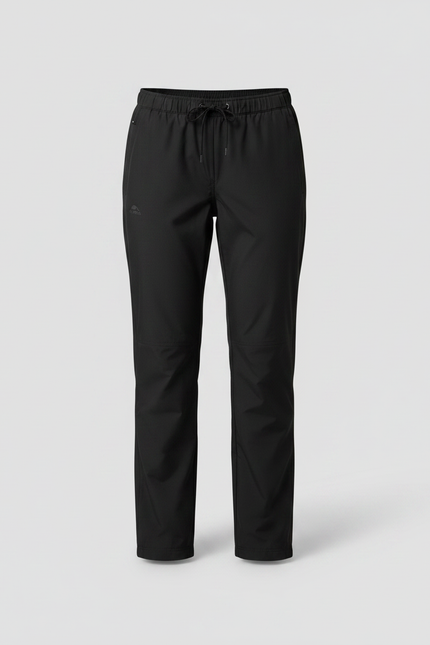 Pantalon Randonnée Noir Imperméable Coupe Droite Femme - Polyester - vue 3