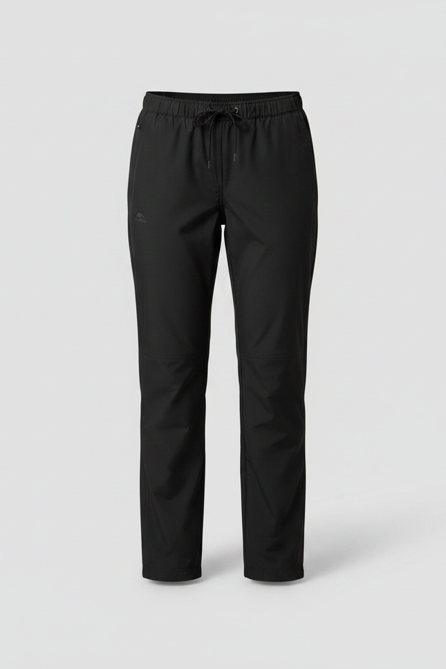 Pantalon Randonnée Noir Imperméable Coupe Droite Femme - Polyester - vue 3