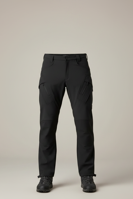 Pantalon Randonnée Noir Softshell Homme Cargo Coupe Droite - Polyester - vue 3