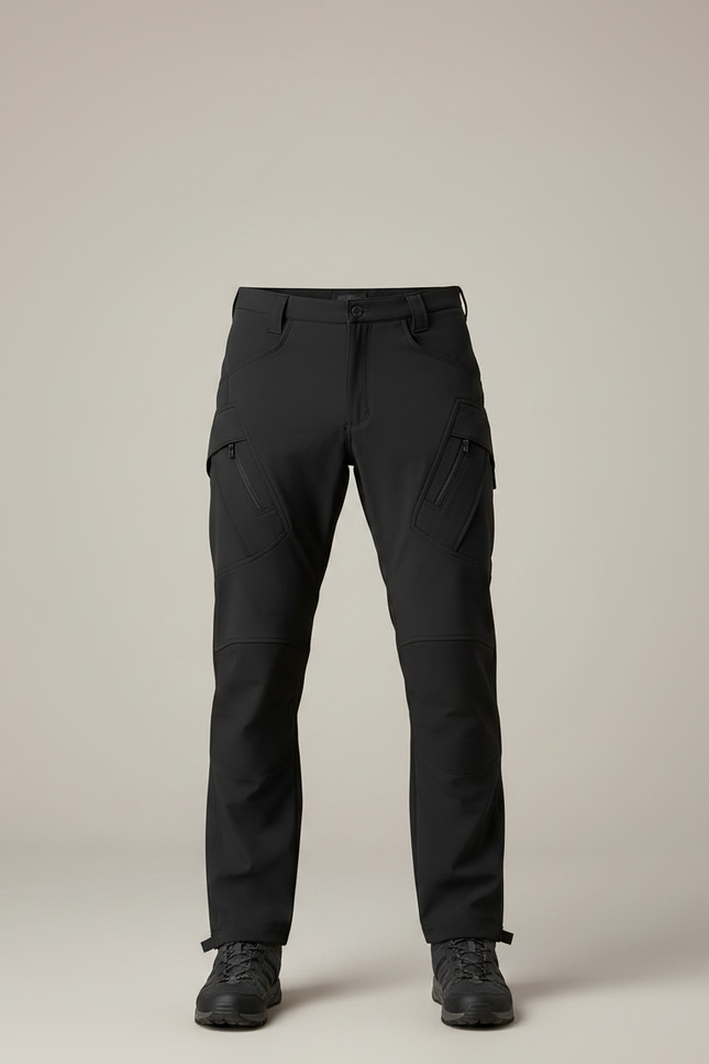 Pantalon Randonnée Noir Softshell Homme Cargo Coupe Droite - Polyester - vue 3