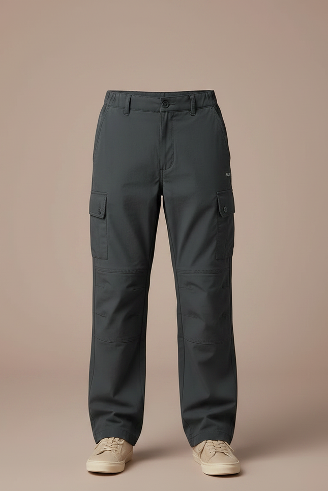 Pantalon Randonnée Garçon Gris Foncé Cargo Décontracté - Polyester - vue 3