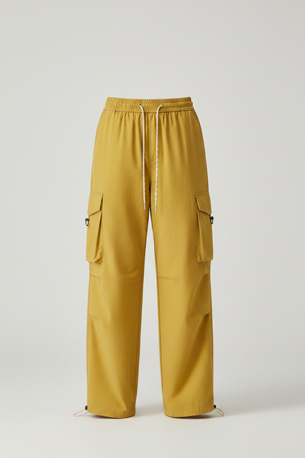Pantalon Randonnée Jaune Cargo Ample Imperméable Femme - Polyester - vue 3