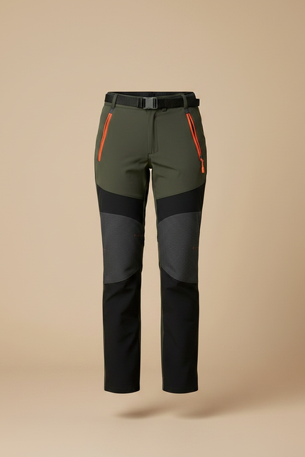 Pantalon Randonnée Femme Vert Kaki Imperméable Stretch - Maille - vue 3