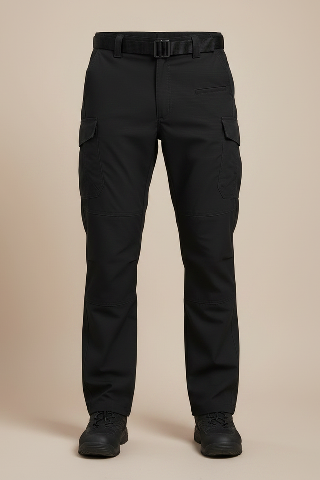 Pantalon Randonnée Noir Tactique Cargo Multipoches Homme - Polyester - vue 3
