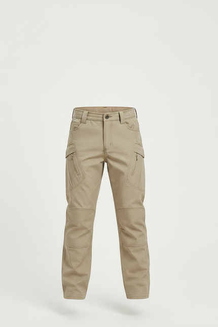 Pantalon Randonnée Beige Cargo Multipoches Enfant - Toile - vue 3