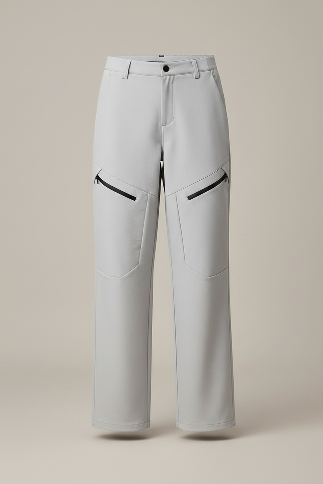 Pantalon Randonnée Gris Ample Zippé Décontracté - Polyester - vue 3