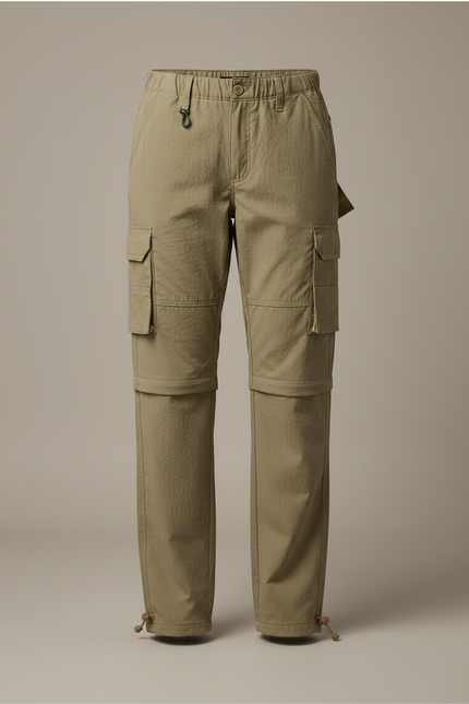 Pantalon Randonnée Kaki Convertible Cargo Femme - Toile - vue 3