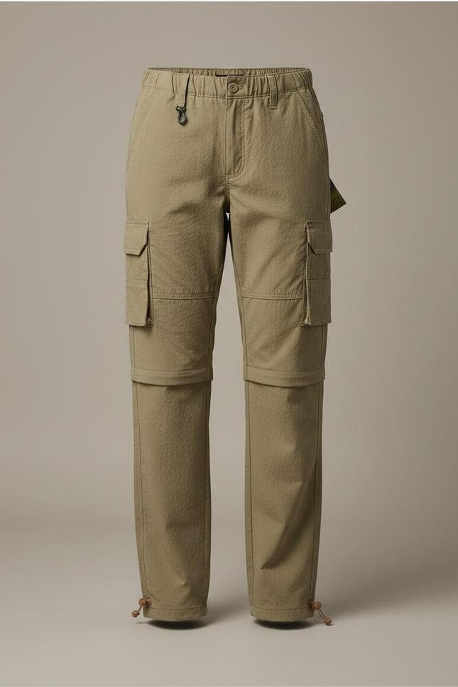 Pantalon Randonnée Kaki Convertible Cargo Femme - Toile - vue 3