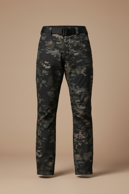 Pantalon Randonnée Camouflage Homme Tactique Softshell Hiver - Multicolore Polyester - vue 3