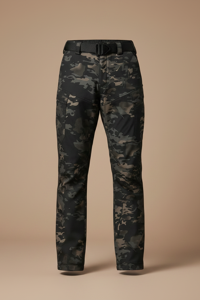 Pantalon Randonnée Camouflage Homme Tactique Softshell Hiver - Multicolore Polyester - vue 3