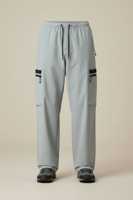 Pantalon Randonnée Gris Technique Cargo Ample Homme - Polyester - vue 3