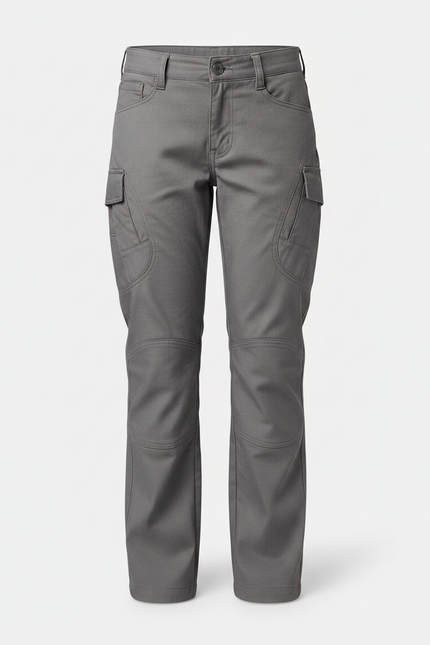 Pantalon Randonnée Gris Droit Multipoches Résistant - Toile - vue 3