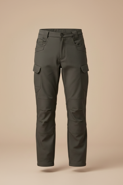 Pantalon Randonnée Gris Cargo Coupe Droite Enfant - Kaki Polyester - vue 3
