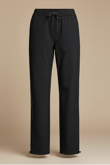 Pantalon Randonnée Noir Droit Décontracté Cordon Zippé Femme - Polyester - vue 3