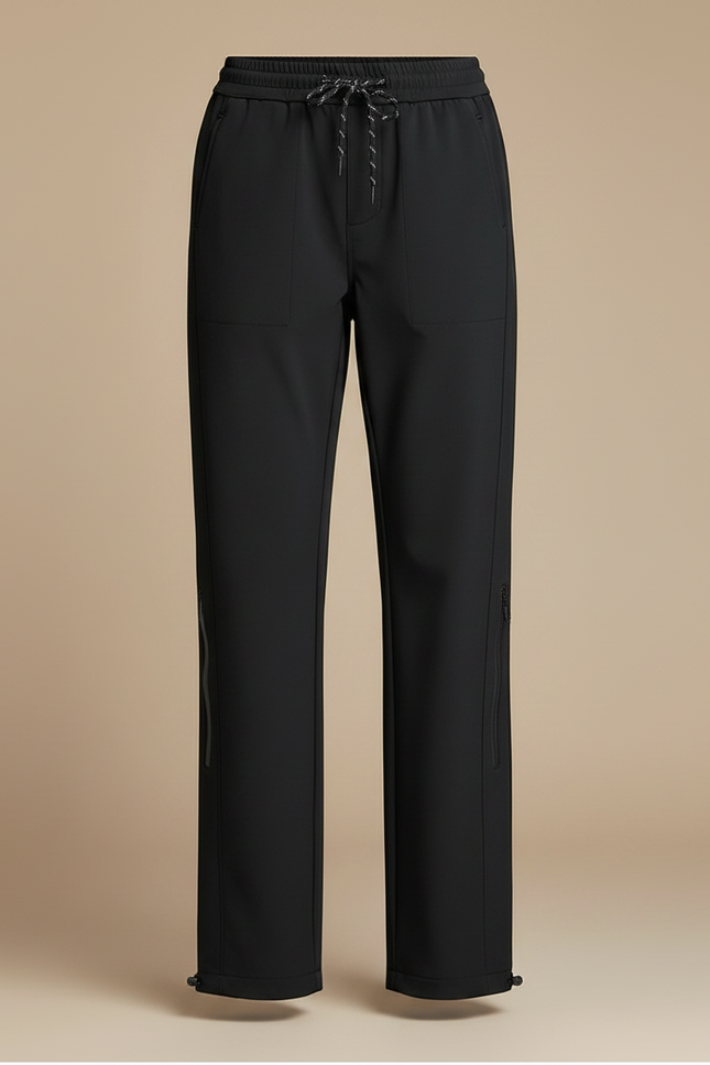 Pantalon Randonnée Noir Droit Décontracté Cordon Zippé Femme - Polyester - vue 3