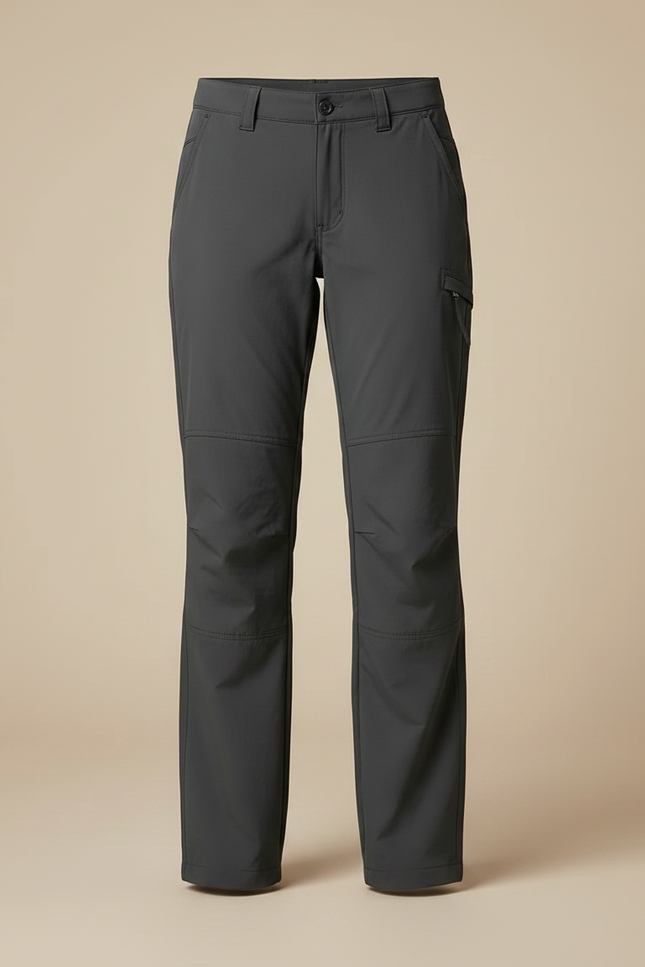 Pantalon Randonnée Gris Uni Coupe Droite Femme - Polyester - vue 3