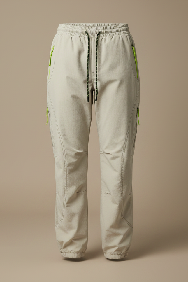 Pantalon Randonnée Beige Femme Ample Cordon Zippé - Polyester - vue 3