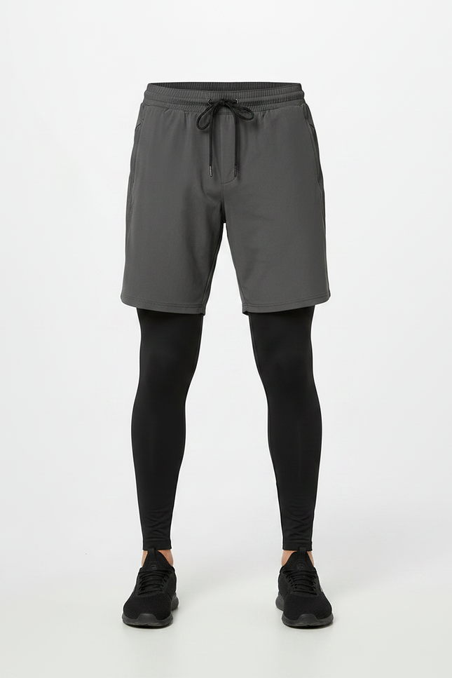 Pantalon Randonnée Gris Homme Sport 2-en-1 Fitness - Polyester - vue 3