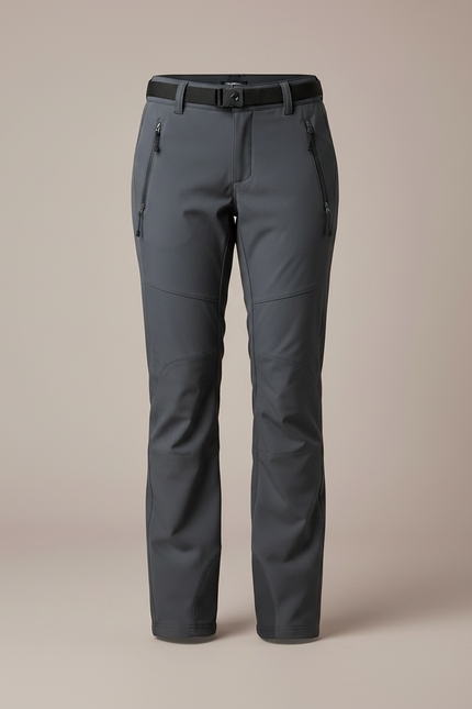 Pantalon Randonnée Femme Gris Coupe Droite Imperméable - Polyester - vue 3