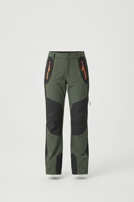 Pantalon Randonnée Vert Kaki Bicolore Imperméable Robuste - Polyester - vue 3