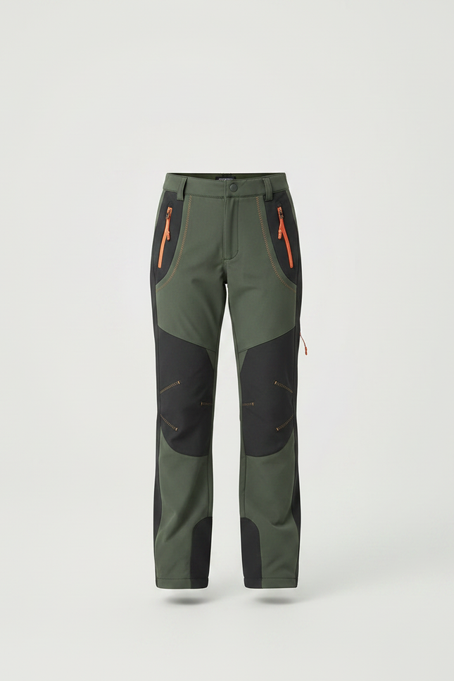 Pantalon Randonnée Vert Kaki Bicolore Imperméable Robuste - Polyester - vue 3