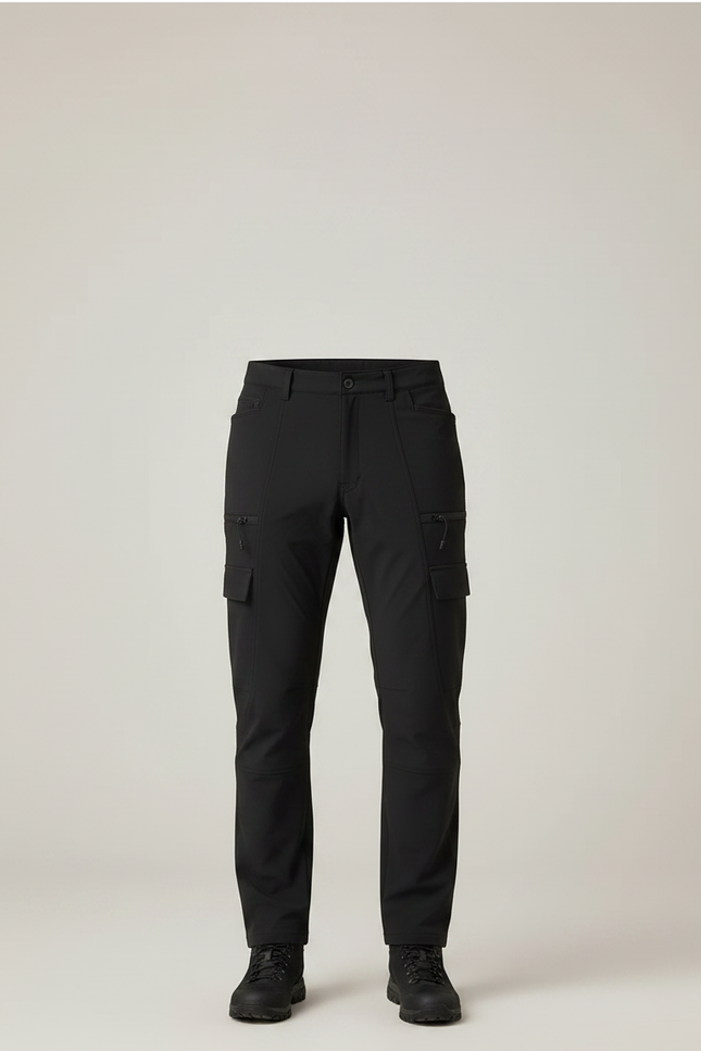 Pantalon Randonnée Noir Homme Cargo Softshell Élastique - Polyester - vue 3