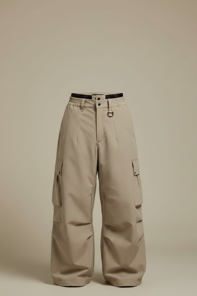 Pantalon Randonnée Beige Ample Cargo Imperméable Homme - Polyester - vue 3