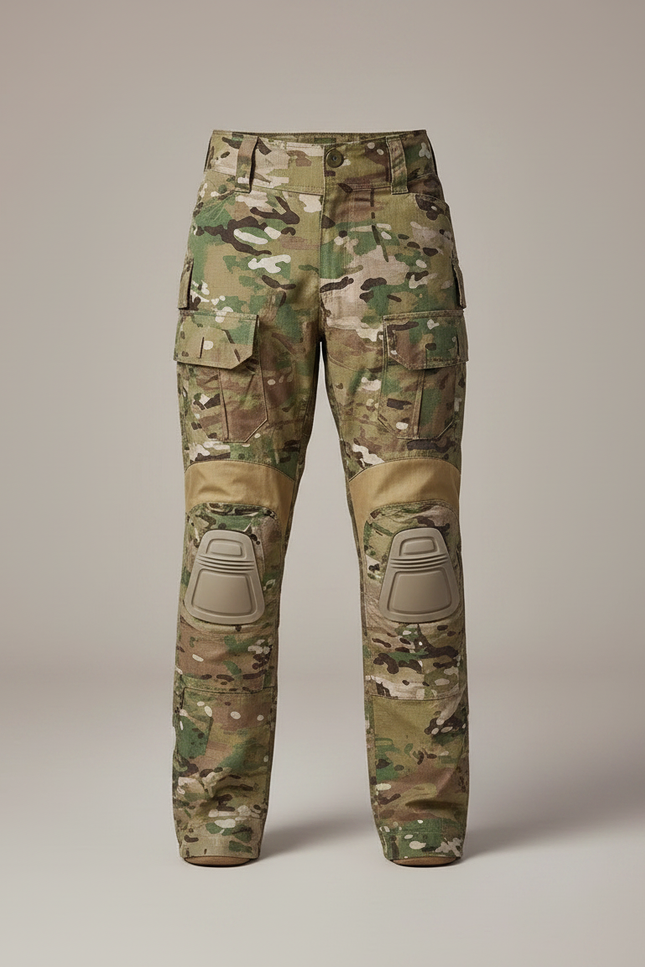 Pantalon Randonnée Camouflage Militaire Enfant Renforcé - Multicolore Polyester - vue 3