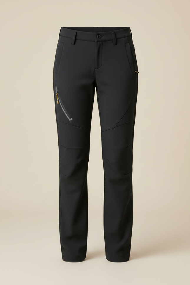 Pantalon Randonnée Noir Doublé Polaire Coupe Droite - Polyester - vue 3