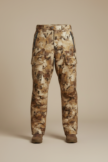 Pantalon Randonnée Camouflage Cargo Homme Marron Durable - Toile - vue 3