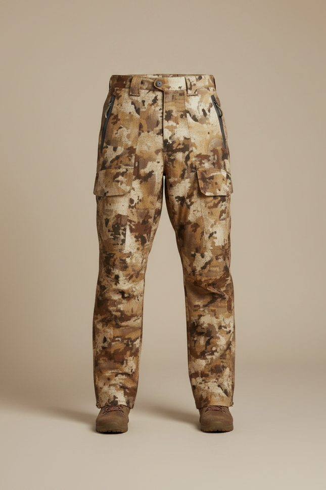 Pantalon Randonnée Camouflage Cargo Homme Marron Durable - Toile - vue 3