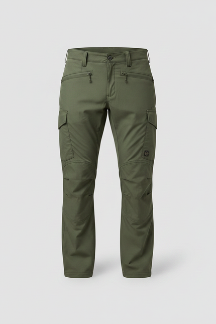 Pantalon Randonnée Vert Cargo Homme Multipoches Tactique - Polyester - vue 3