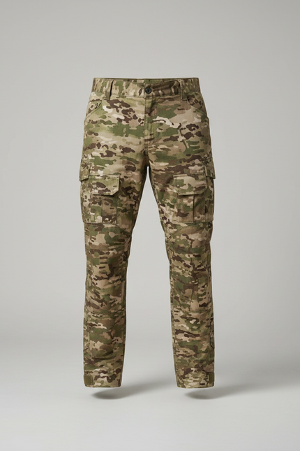 Pantalon Randonnée Camouflage Cargo Multipoches Résistant Homme - Multicolore Toile - vue 3