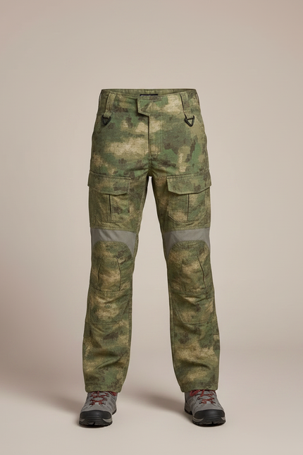 Pantalon Randonnée Camouflage Cargo Enfant Renforcé Multipoches - Kaki Polyester - vue 3