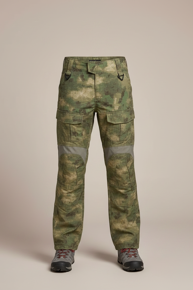 Pantalon Randonnée Camouflage Cargo Enfant Renforcé Multipoches - Kaki Polyester - vue 3