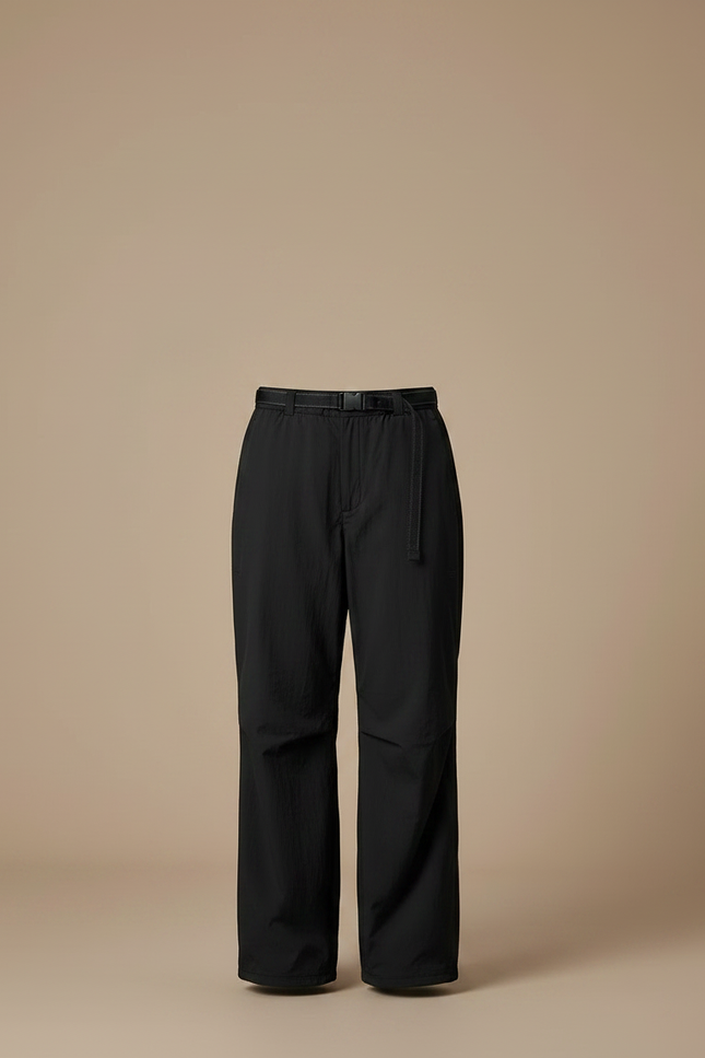 Pantalon Randonnée Noir Ample Nylon Ceinturé Femme - Polyester - vue 3