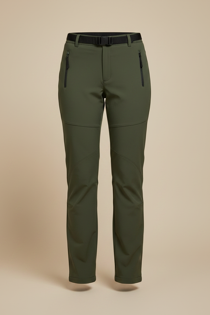 Pantalon Randonnée Femme Vert Militaire Softshell Chaud - Kaki Polyester - vue 3
