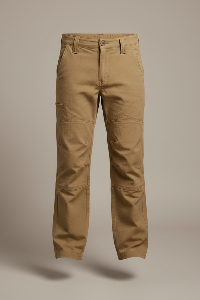 Pantalon Randonnée Enfant Cargo Beige Uni Coton - vue 3