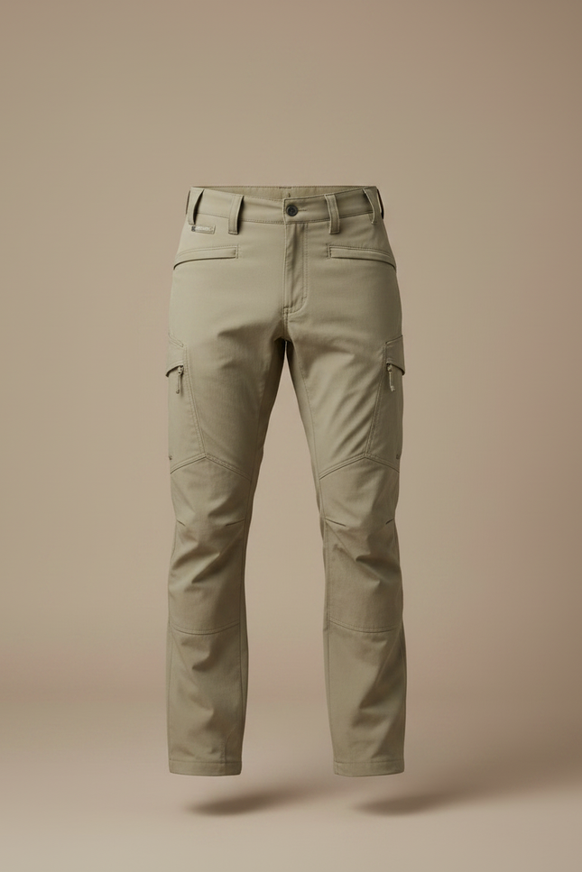 Pantalon Randonnée Kaki Cargo Homme Ajusté Résistant - Polyester - vue 3