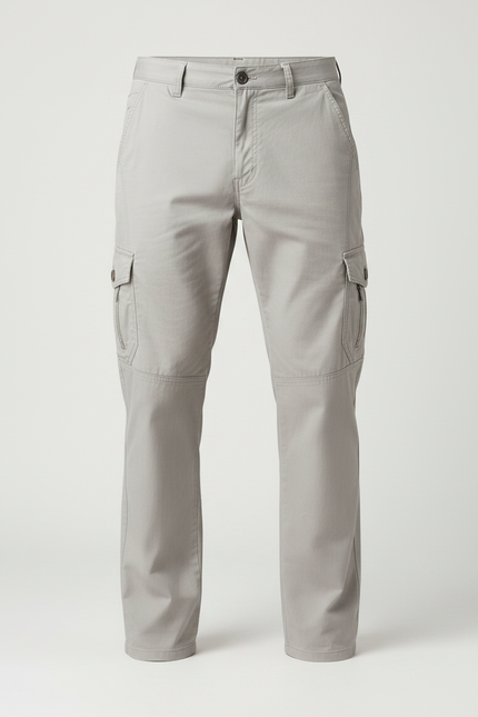 Pantalon Randonnée Gris Cargo Coton Homme Décontracté - Toile - vue 3