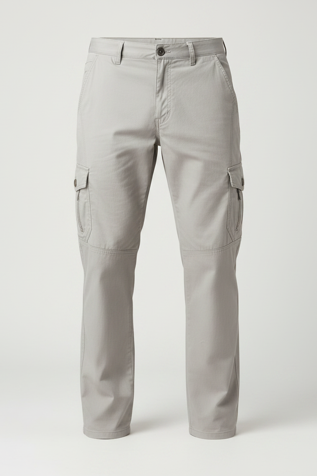 Pantalon Randonnée Gris Cargo Coton Homme Décontracté - Toile - vue 3