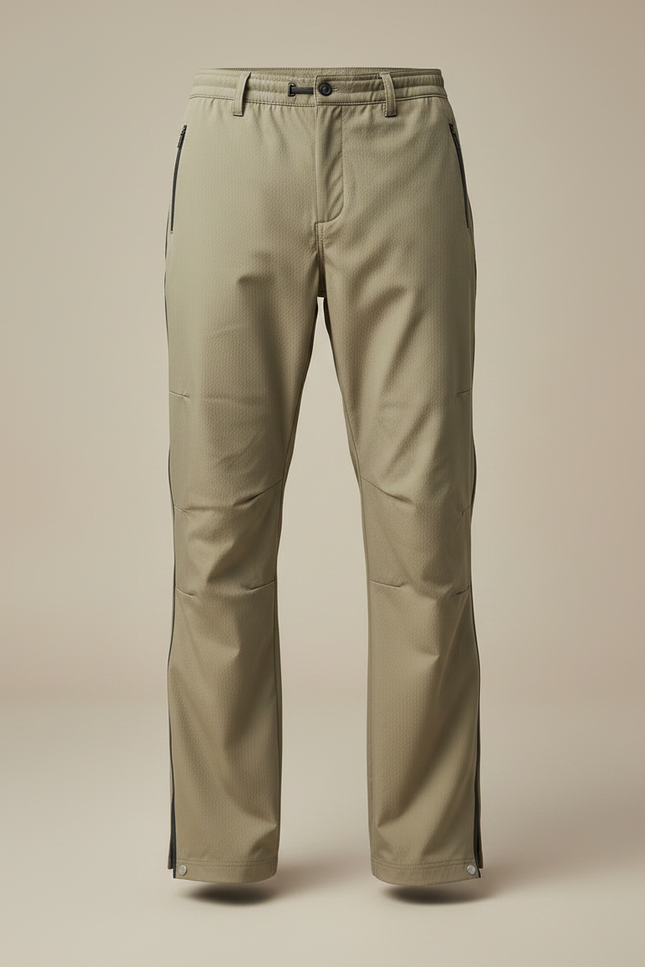 Pantalon Randonnée Kaki Imperméable Respirant Zippé Homme - Polyester - vue 3