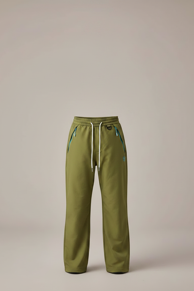 Pantalon Randonnée Kaki Ample Zips Contraste Enfant - Polyester - vue 3