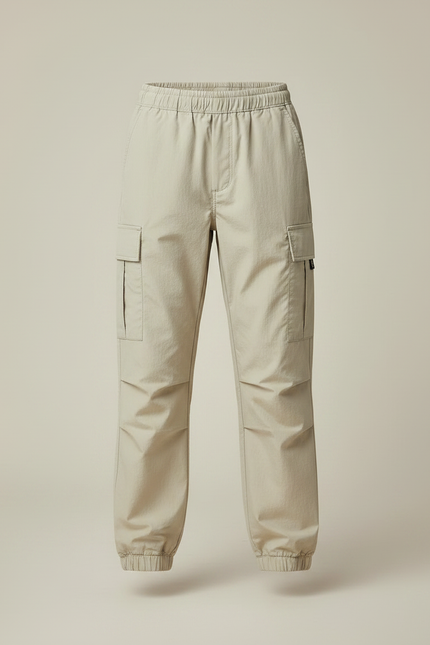 Pantalon Randonnée Beige Cargo Ample Enfant Élastiqué - Polyester - vue 3