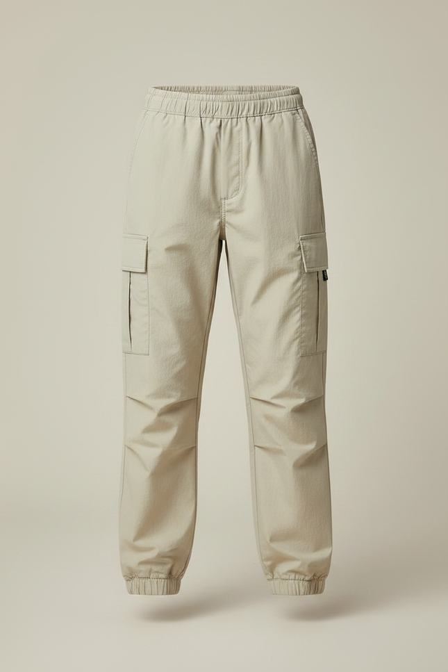 Pantalon Randonnée Beige Cargo Ample Enfant Élastiqué - Polyester - vue 3