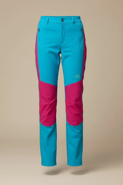 Pantalon Randonnée Bicolore Turquoise Rose Extensible Léger Femme - Multicolore Polyester - vue 3