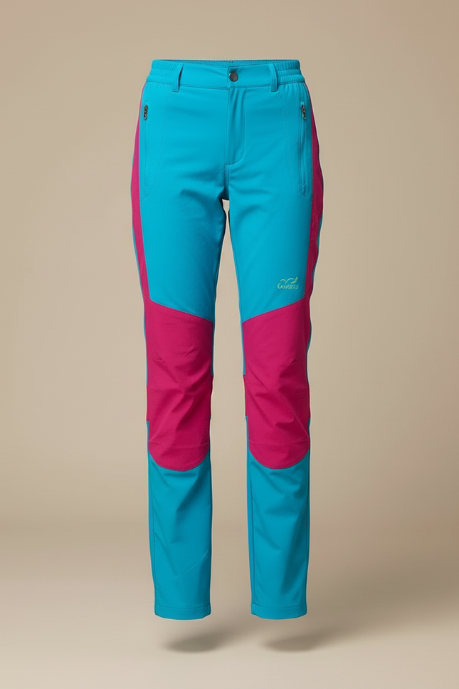 Pantalon Randonnée Bicolore Turquoise Rose Extensible Léger Femme - Multicolore Polyester - vue 3