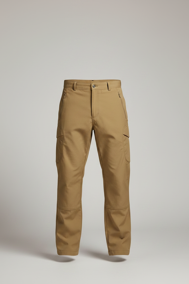 Pantalon Randonnée Beige Cargo Multi-Poches Robuste Homme - Toile - vue 3
