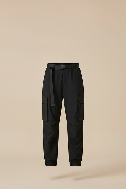 Pantalon Randonnée Noir Cargo Femme Ample Imperméable - Polyester - vue 3